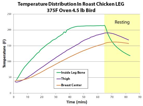 temperature curve in chicken leg