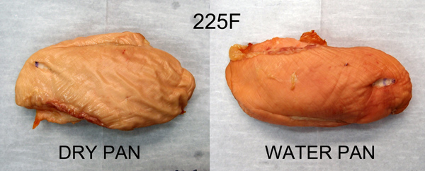 humidity effect on 225F cooked chicken breasts