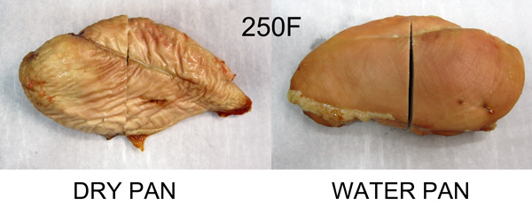 two cooked chicken breasts vs humidity